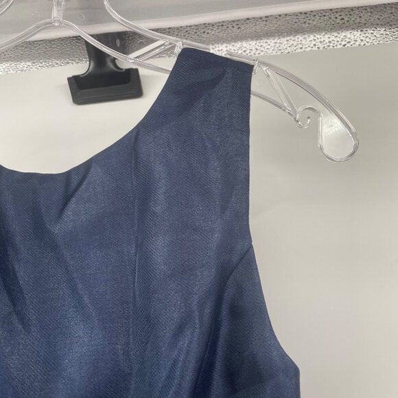 Lulus Womens Sleeveless Sheath Dress Ladder Bow Back Navy Size Small New - Picture 3 of 10
